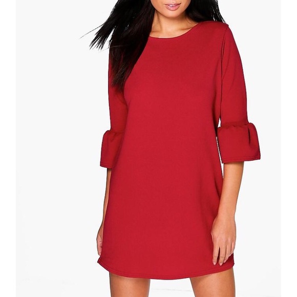 BRAND NEW red ruffle shift dress - Picture 1 of 2